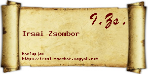 Irsai Zsombor névjegykártya